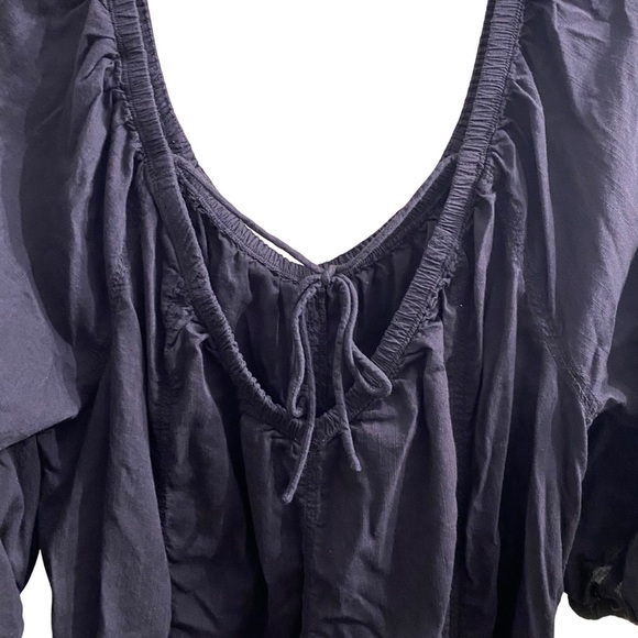 Daily Practice Anthropologie Black Comfy Mini Dress Balloon Sleeve Medium - Picture 5 of 9